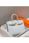 Hermes Birkin 30cm Bag In Blue Brume Clemence Leather GHW