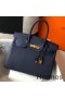 Hermes Birkin 30cm Bag In Dark Blue Clemence Leather GHW