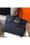 Hermes Birkin 30cm Bag In Dark Blue Clemence Leather GHW