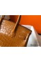 Hermes Birkin 30cm Bag In Gold Embossed Crocodile Leather