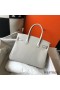 Hermes Birkin 30cm Bag In Pearl Grey Clemence Leather GHW