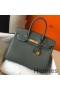 Hermes Birkin 30cm Bag In Vert Amande Clemence Leather GHW