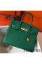 Hermes Birkin 30cm Bag In Vert Vertigo Clemence Leather GHW