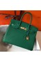 Hermes Birkin 30cm Bag In Vert Vertigo Clemence Leather GHW