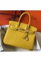 Hermes Birkin 30cm Bag In Yellow Clemence Leather GHW