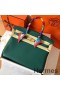 Hermes Birkin 35 Handmade Bag In Malachite Clemence Leather