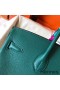 Hermes Birkin 35 Handmade Bag In Malachite Clemence Leather