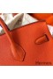Hermes Birkin 35 Handmade Bag In Orange Clemence Leather
