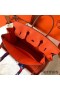 Hermes Birkin 35 Handmade Bag In Orange Clemence Leather