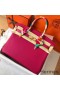 Hermes Birkin 35 Handmade Bag In Peach Clemence Leather