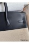 Hermes Birkin 35 Handmade Bag In Toile & Black Swift Leather