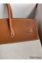 Hermes Birkin 35 Handmade Bag In Toile & Gold Swift Leather