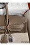 Hermes Birkin 35 Handmade Bag In Toile & Taupe Clemence Leather