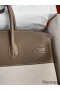 Hermes Birkin 35 Handmade Bag In Toile & Taupe Clemence Leather
