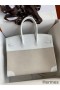 Hermes Birkin 35 Handmade Bag In Toile & White Clemence Leather