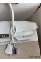 Hermes Birkin 35 Handmade Bag In Toile & White Clemence Leather