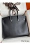 Hermes Birkin 35 Retourne Handmade Bag In Black Box Calfskin