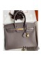 Hermes Birkin 35 Retourne Handmade Bag In Etain Epsom Calfskin