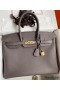 Hermes Birkin 35 Retourne Handmade Bag In Etain Epsom Calfskin