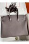 Hermes Birkin 35 Retourne Handmade Bag In Etain Epsom Calfskin