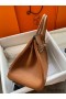 Hermes Birkin 35 Retourne Handmade Bag In Gold Clemence Leather
