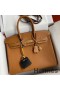 Hermes Birkin 35 Retourne Handmade Bag In Gold Epsom Calfskin