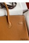 Hermes Birkin 35 Retourne Handmade Bag In Gold Epsom Calfskin