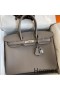 Hermes Birkin 35 Retourne Handmade Bag In Gris Asphalt Clemence Leather