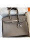 Hermes Birkin 35 Retourne Handmade Bag In Gris Asphalt Clemence Leather
