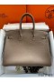 Hermes Birkin 35 Retourne Handmade Bag In Taupe Clemence Leather