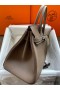 Hermes Birkin 35 Retourne Handmade Bag In Taupe Clemence Leather
