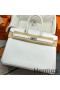 Hermes Birkin 35 Retourne Handmade Bag In White Clemence Leather