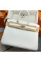 Hermes Birkin 35 Retourne Handmade Bag In White Clemence Leather