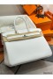 Hermes Birkin 35 Retourne Handmade Bag In White Clemence Leather