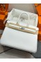 Hermes Birkin 35 Retourne Handmade Bag In White Clemence Leather