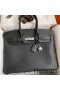 Hermes Birkin 35 Retourne Handmade Bag in Black Swift Leather
