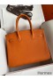Hermes Birkin 35 Retourne Handmade Bag in Orange Clemence Leather