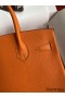 Hermes Birkin 35 Retourne Handmade Bag in Orange Clemence Leather