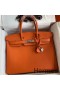 Hermes Birkin 35 Retourne Handmade Bag in Orange Epsom Calfskin