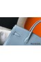 Hermes Birkin 35cm Bag In Blue Lin Clemence Leather GHW