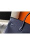 Hermes Birkin 35cm Bag In Dark Blue Clemence Leather GHW