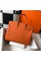 Hermes Birkin 35cm Bag In Orange Clemence Leather GHW