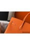 Hermes Birkin 35cm Bag In Orange Clemence Leather GHW