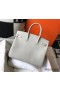 Hermes Birkin 35cm Bag In Pearl Grey Clemence Leather GHW