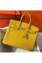 Hermes Birkin 35cm Bag In Yellow Clemence Leather GHW