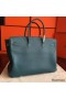 Hermes Birkin 40 Handmade Bag In Blue Jean Clemence Leather