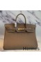 Hermes Birkin 40 Handmade Bag In Taupe Clemence Leather