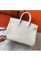 Hermes Birkin 40 Handmade Bag In White Clemence Leather