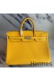 Hermes Birkin 40 Handmade Bag In Yellow Clemence Leather