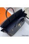 Hermes Birkin 40 Retourne Handmade Bag In Blue Nuit Clemence Leather